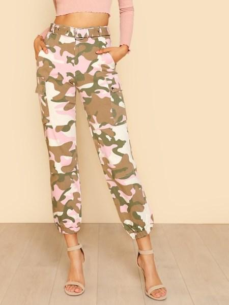 Camo Print Cargo Pants