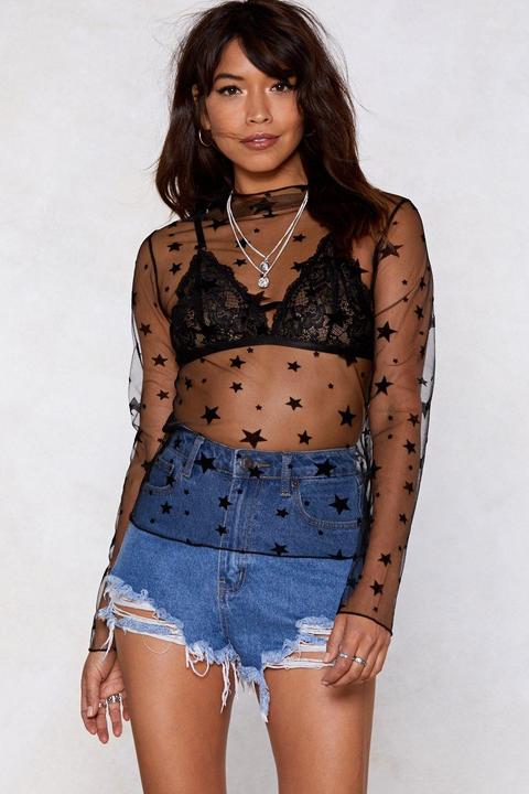 Womens Starring You Mesh Top