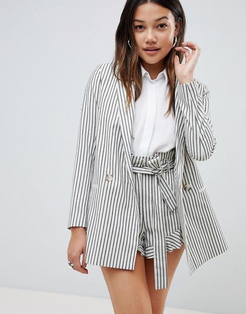 Asos Design Blazer In Casual Stripe Co Ord-multi