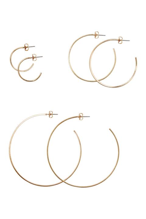 3 Pairs Hoop Earrings