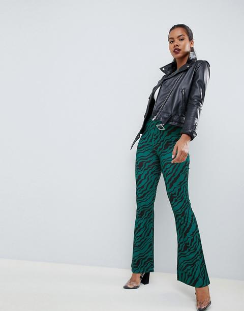 Asos Design Zebra Print Flare - Multi
