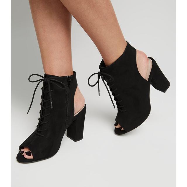 Peep toe lace store up