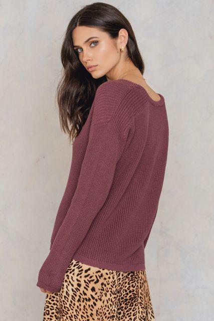 Deep V-neck Sweater