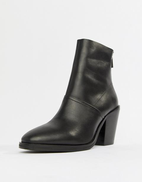 Asos Design Elexis Leather Ankle Sock Boots-black