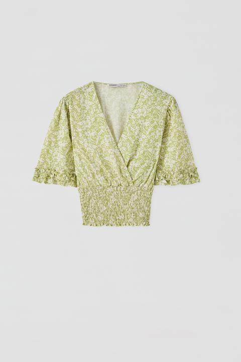 Blusa Verde Estampado Flores