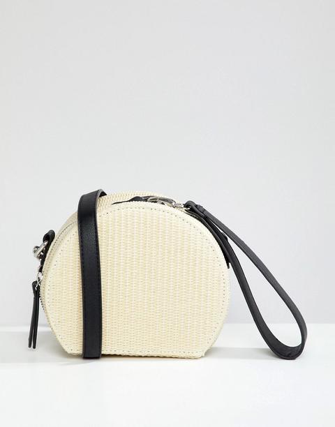 Bolso Clutch De Paja Con Diseño Circular De Stradivarius