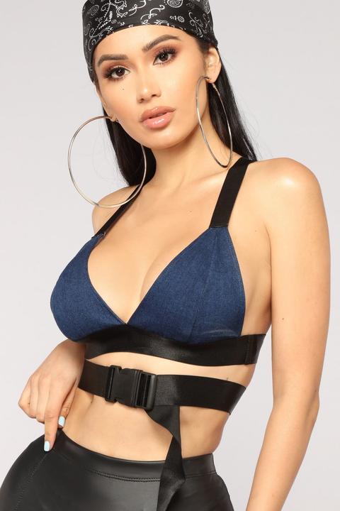 Escape Cropped Top - Denim