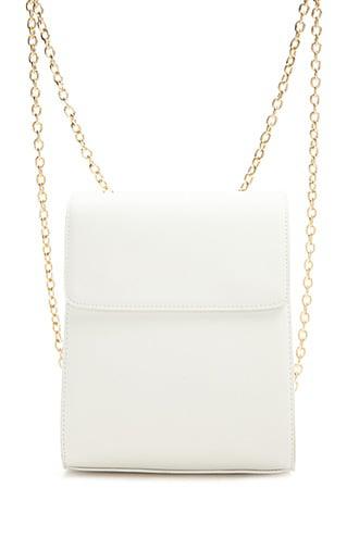 Forever 21 Faux Leather Backpack , White