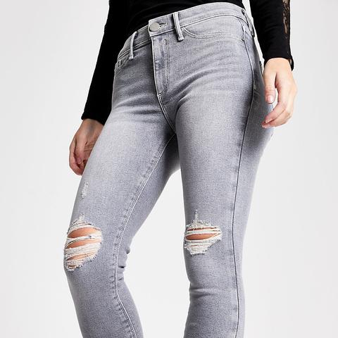 grey ripped jeggings