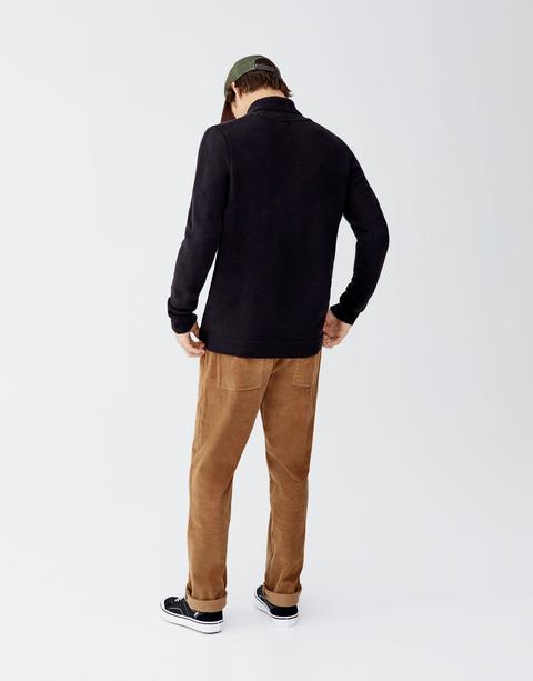 Pullover Collo Alto Lana Tinta Unita