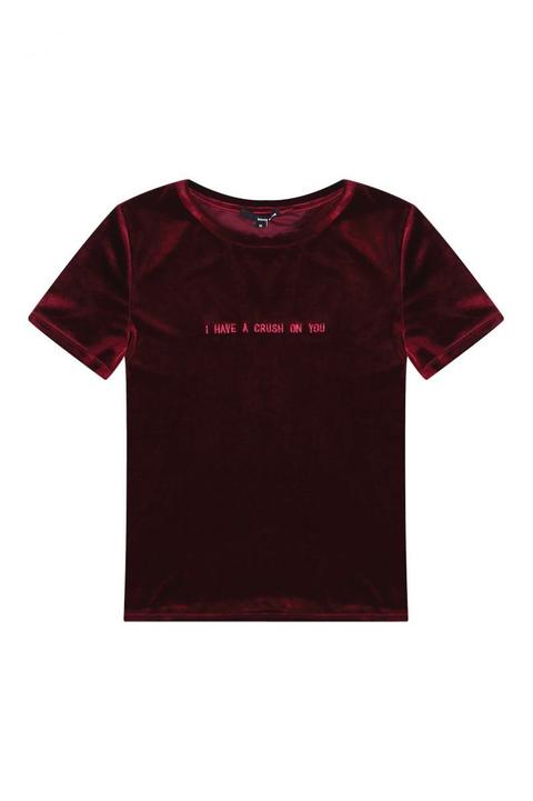 T-shirt Bordeaux In Velluto