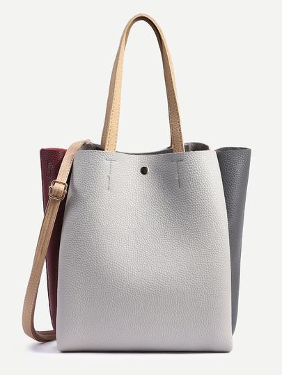 Borsa Tote A Strati Con Cinturino - Color Block