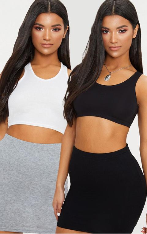 Basic Black & Grey Jersey Mini Skirt 2 Pack