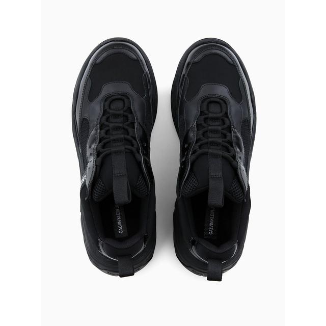 maya chunky leather trainers black