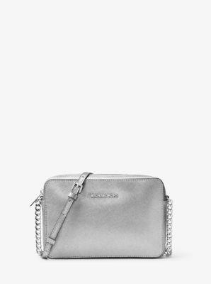 Bandolera Jet Set Travel Grande De Piel Metalizada