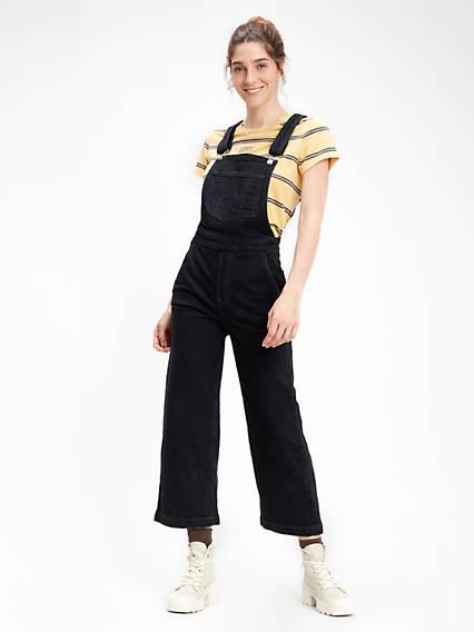 Ribcage Wide Leg Cropped Overall Negro / Black Book Overall