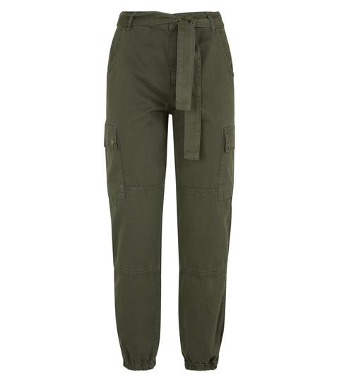 new look khaki cargo trousers