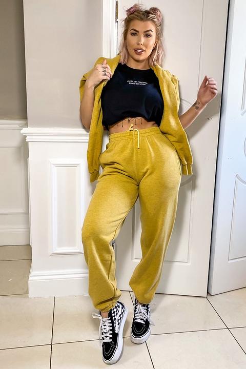 Yellow Bottoms - Olivia Bowen Washed Yellow Jogging Bottoms