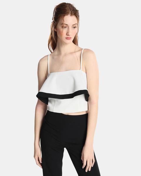 Green Coast - Top Crop De Mujer Con Volante