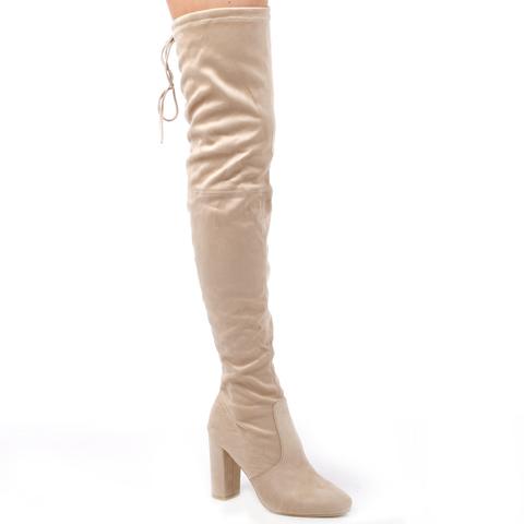 nude thigh high boot