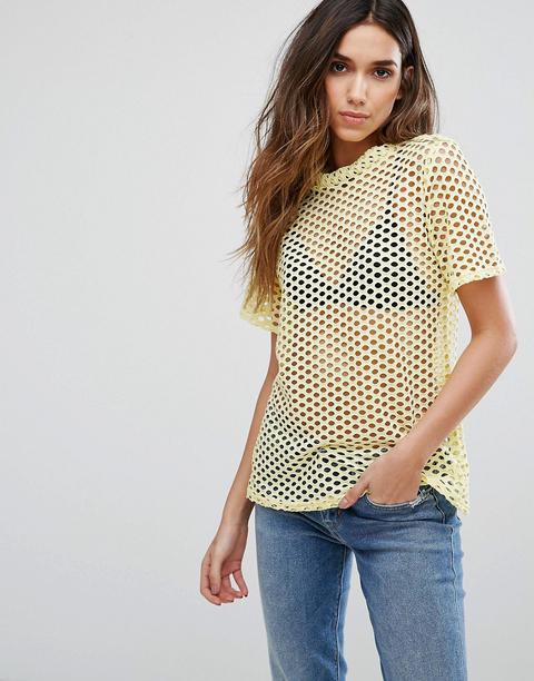 Camiseta Boyfriend De Rejilla De New Look