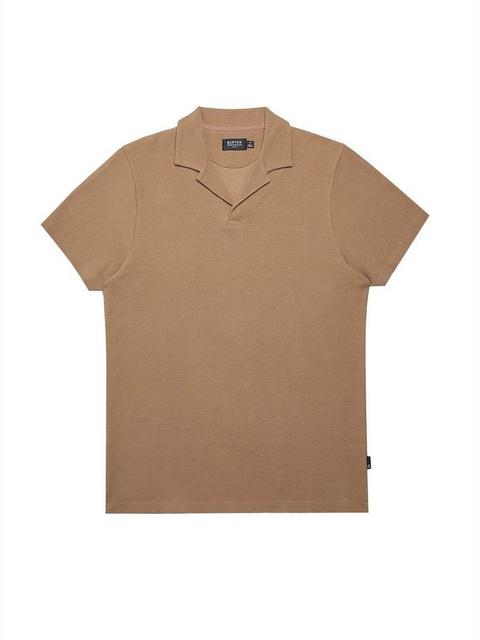 Camel Brown Waffle Revere Polo Shirt