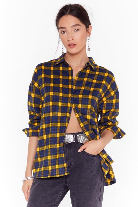 Womens Check Out Time Relaxed Plaid Shirt