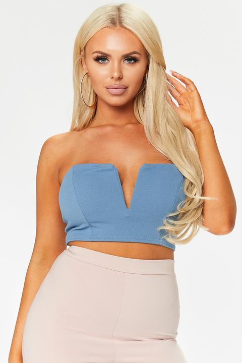 Callie Teal Bandeau Top