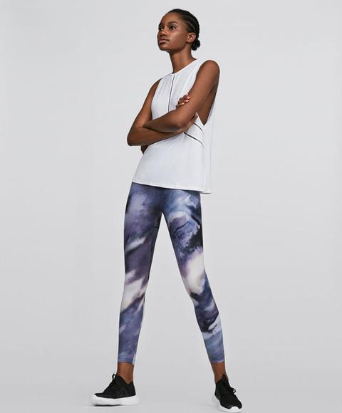 Leggings Tobillero Print Nebulosa Color: Negro Talla: Xs Material: Poliéster,elastano,