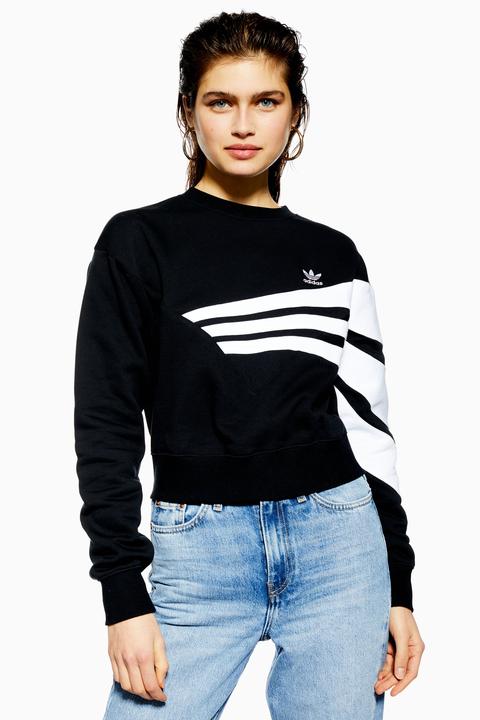 adidas black crop sweatshirt