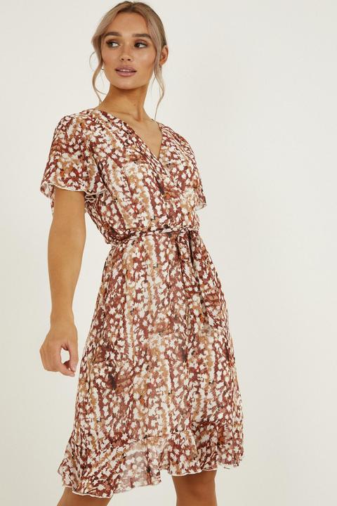 rust spot print shirt dress Cinosural International School