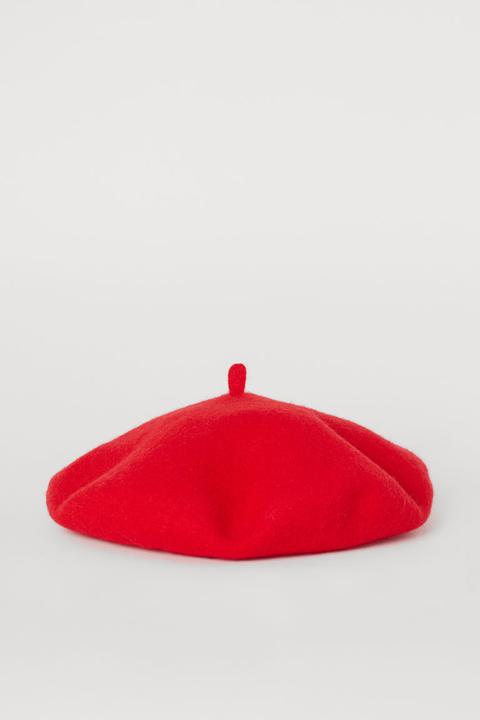 Wool-blend Beret - Red