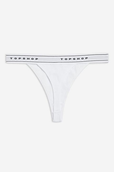 Womens Topshop Elastic Thong - White, White from Topshop on 21 Buttons