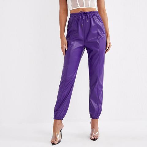 Knot Waist Pu Leather Trousers