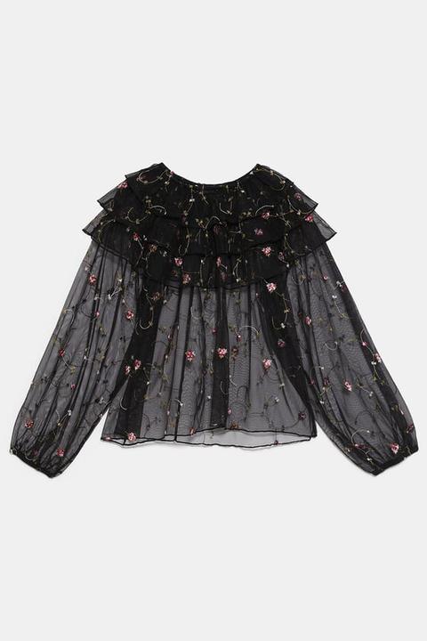 Top Tulle Ricami