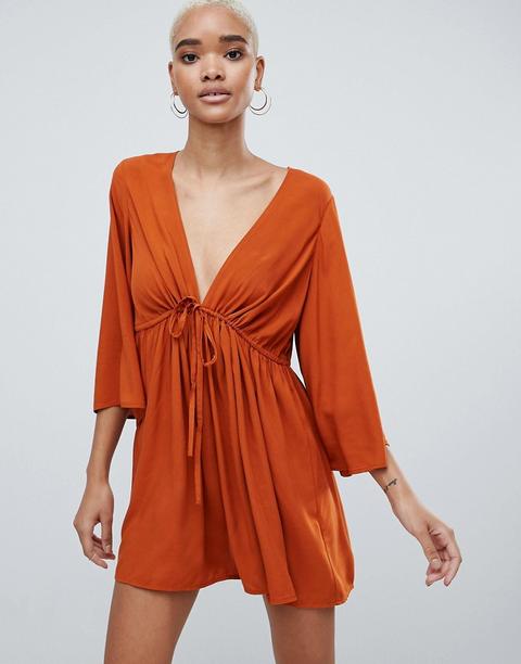 Mono Corto Amplio Con Cintura Anudada De Asos Design