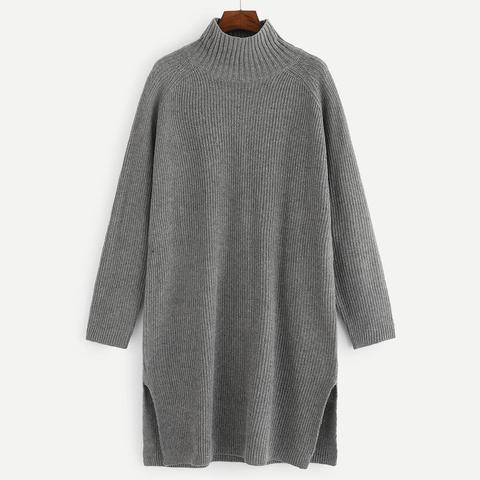 Abito Intrecciato A Fessura Con Manica Raglan