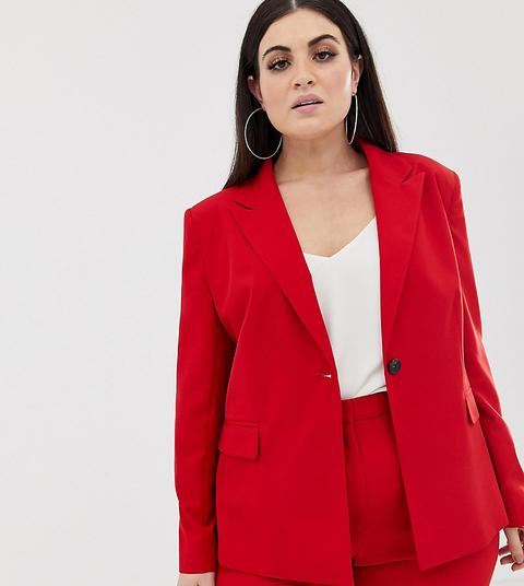 Americana De Traje Roja De Asos Design Curve