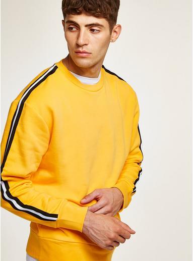 Mens Yellow Taping Sweatshirt, Yellow