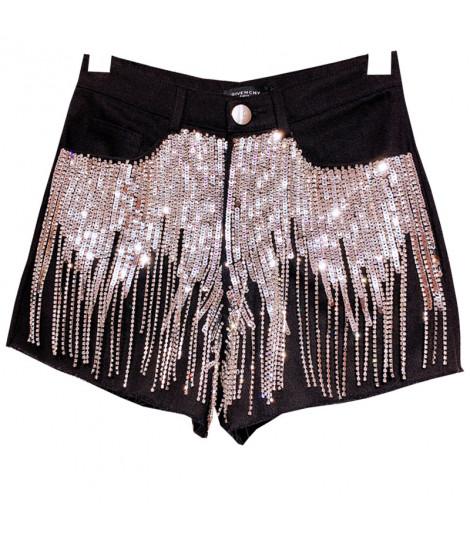 sequin fringe shorts