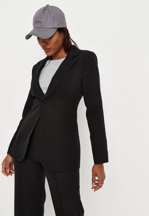 Petite Black Tailored Skinny Blazer, Black