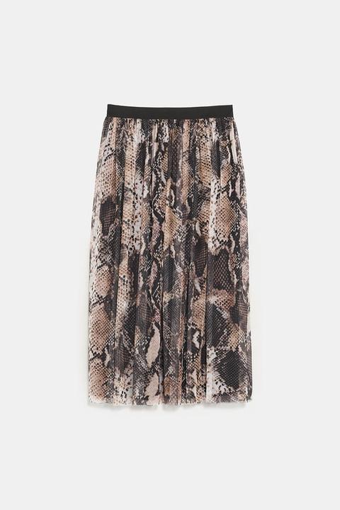 Snakeskin Print Skirt