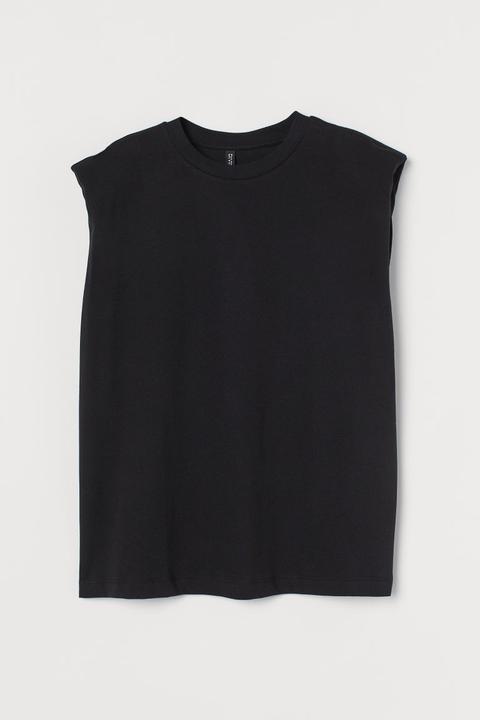 Shoulder-pad T-shirt - Black