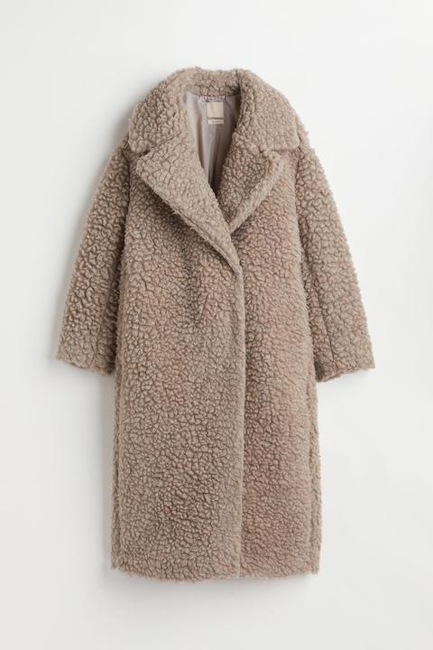 Wool-blend Teddy Coat - Beige