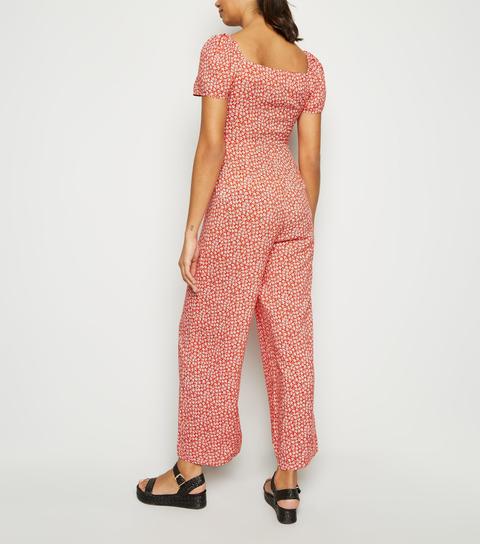 pink polka dot jumpsuit new look