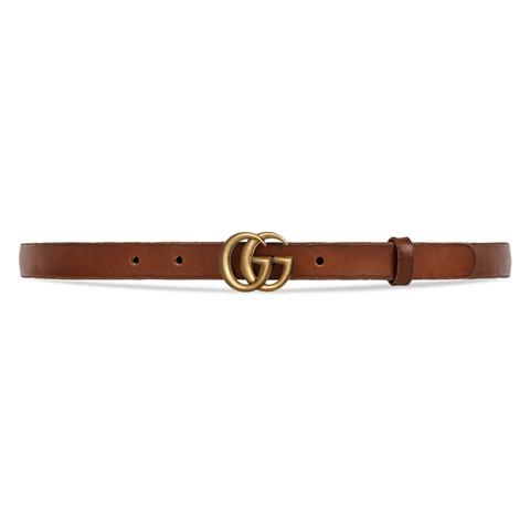 Leather Belt With Double G Buckle