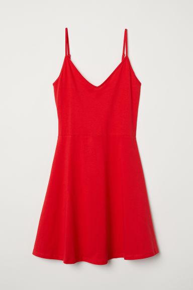 H & M - Abito Corto In Jersey - Rosso