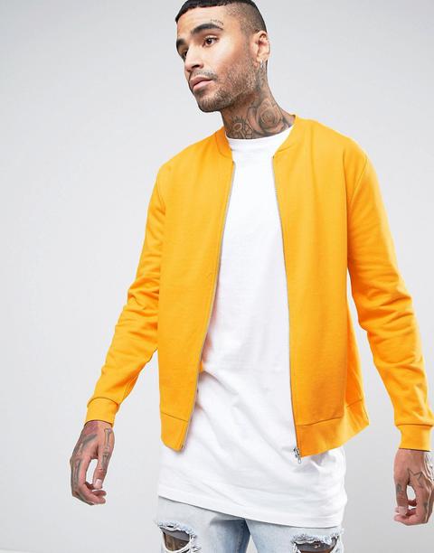 Cazadora Bomber De Punto Amarilla De Asos