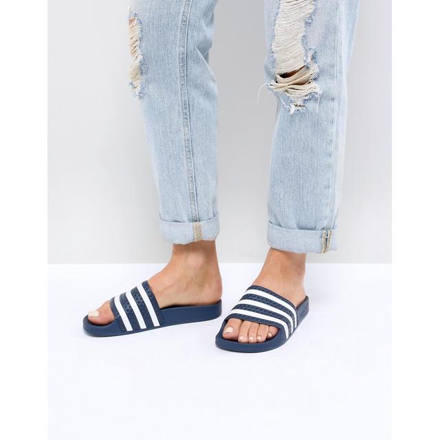 adidas originals adilette sliders in navy