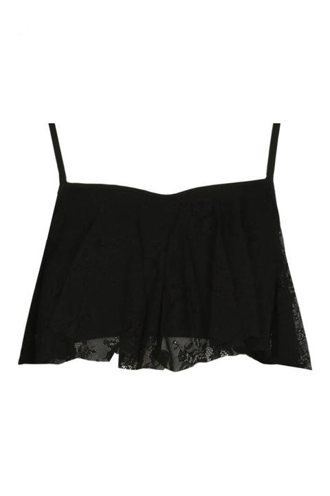 Top Corto In Pizzo Nero